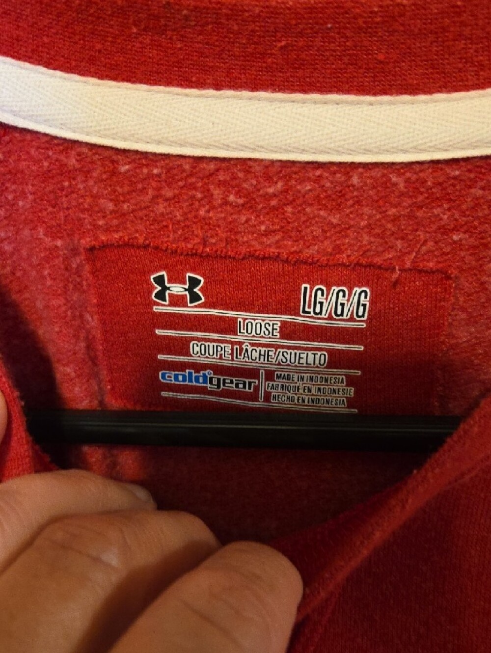 Under Armour Red Pullover Sweatshirt with White Logo - Picture 4 of 5